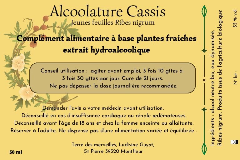 Alcoolature Cassis (1) Alcoolature Cassis