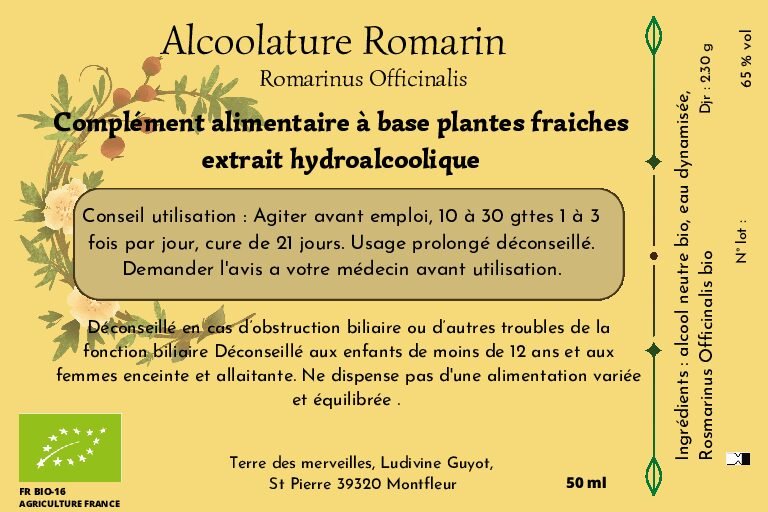 Alcoolature Rosmarinus officinalis AB Alcoolature Romarin officinale