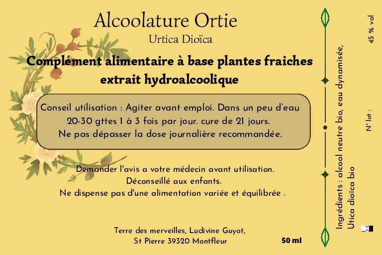 Alcoolature Urtica dioica AB Alcoolature Ortie