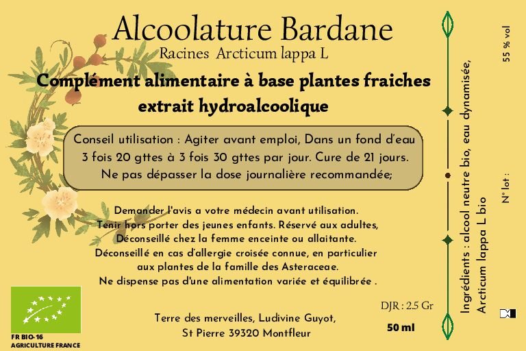 Alcoolature Bardane