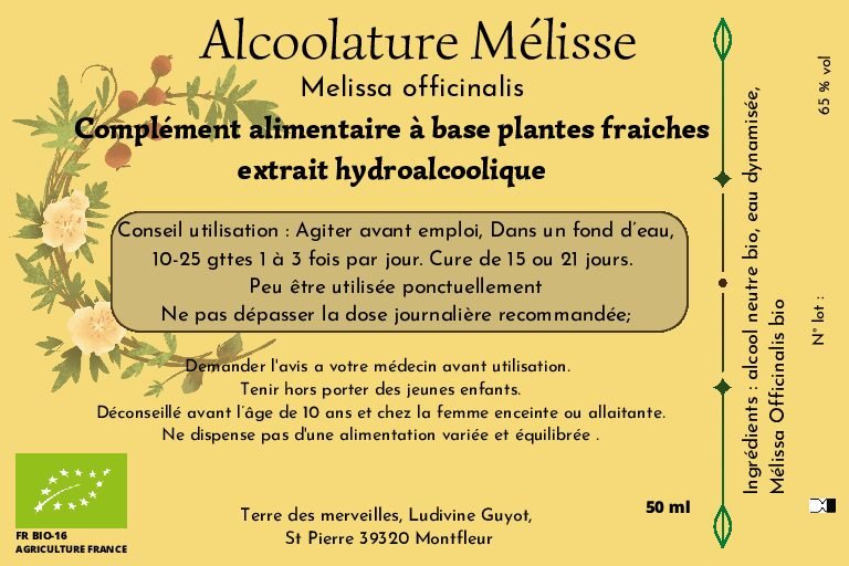 alcoolature Mélisse AB Alcoolature Mélisse